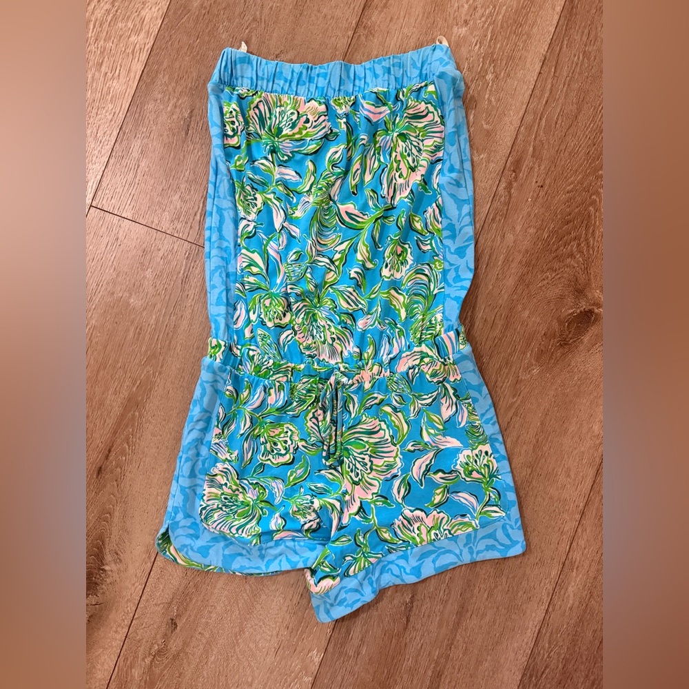 Lilly Pulitzer Blue and Pink Floral Romper
